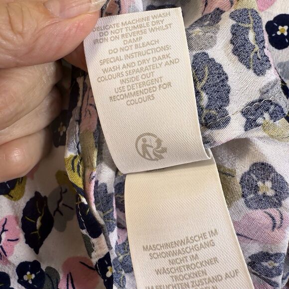 EUC‎ Boden Hopscotch Ivory Poppy Meadow Dress Size US 6R  Pink Navy - Picture 6 of 14